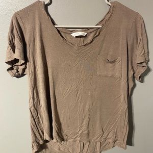 Beige short sleeve shirt
